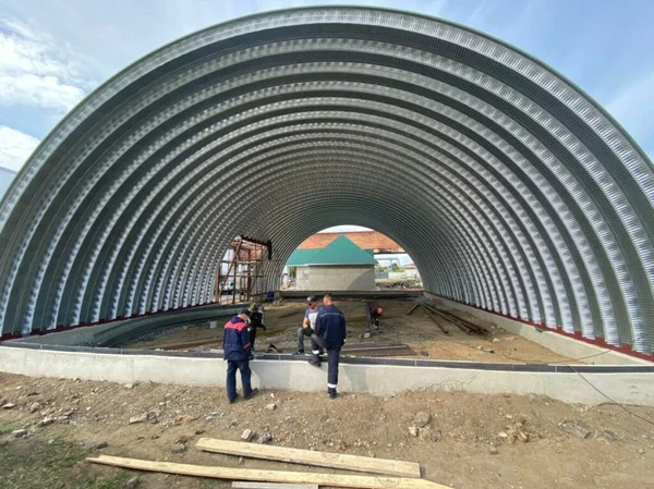 Строительство зернохранилища бескаркасного ангара